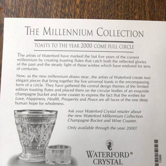 Waterford Crystal Millenium Collection “Health” set of 2 Champagne Flutes - Picture 5 of 6